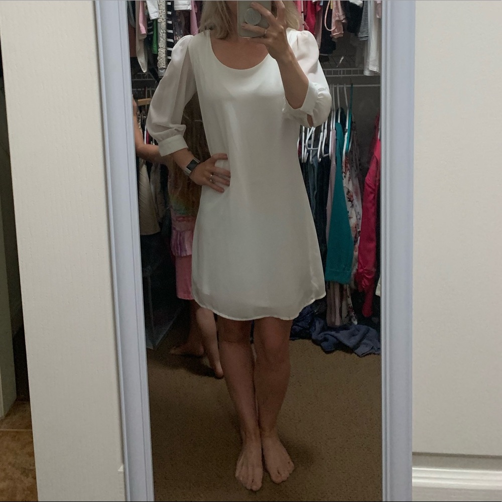 Caged Back White Dress